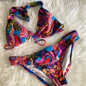 Trina Turk Coachella print triangle halter bikini